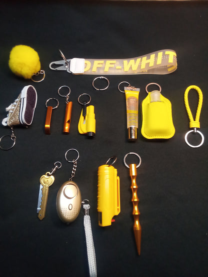 Sunshine Yellow Safety Keychain Set