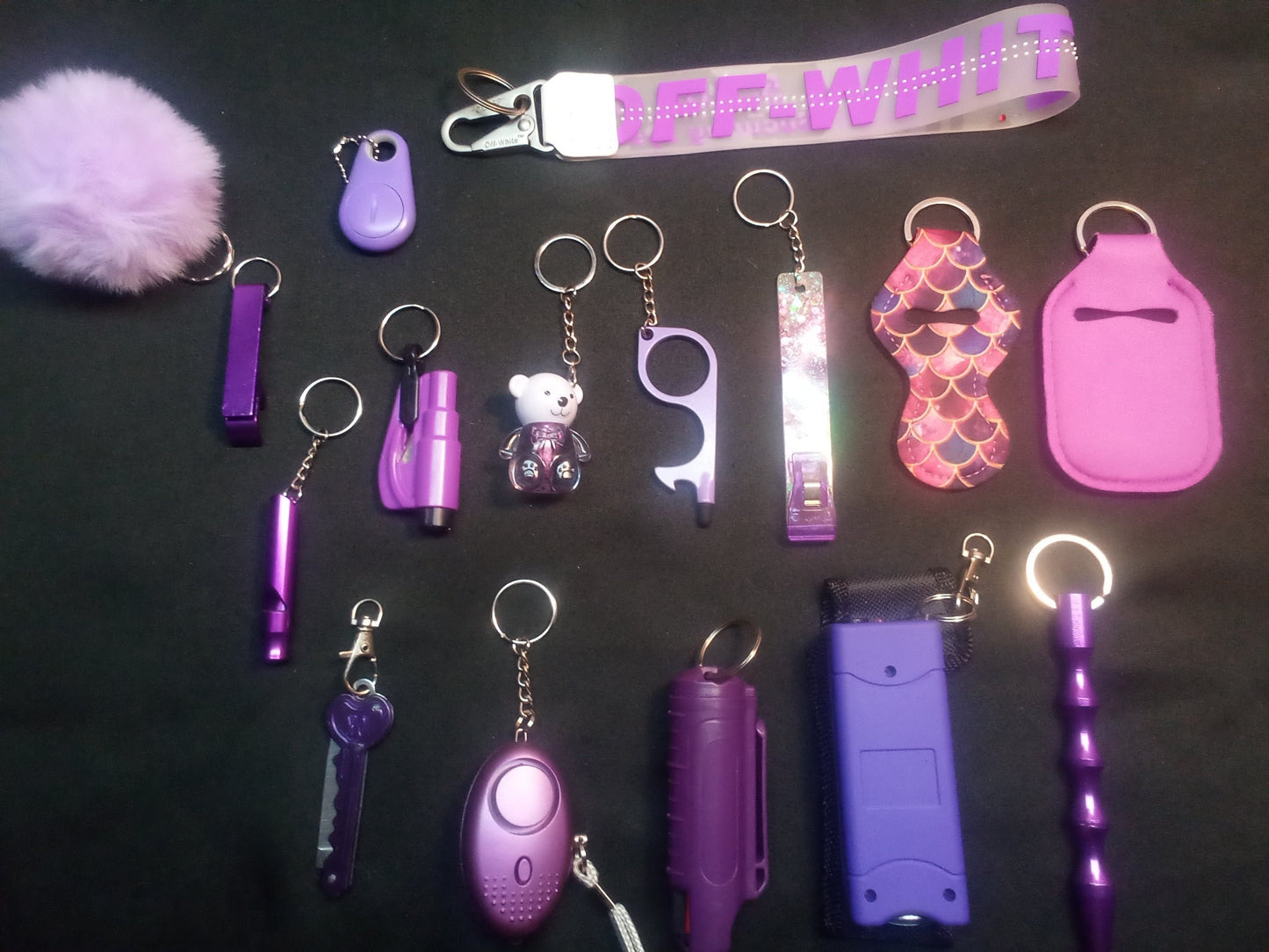 Purple Power Safety Keychain Set