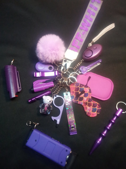 Purple Power Safety Keychain Set