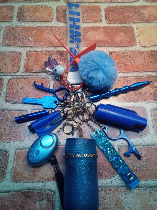 The Blue Mix Safety Keychain Set